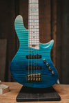 Warrior Isla J Ocean Blue Fade Flame 5 string NEW
