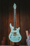 Dran Michael Seafoam Green Flame Top Peizo Semi Hollow Custom Guitar