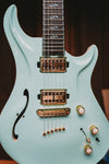 Dran Michael Seafoam Green Flame Top Peizo Semi Hollow Custom Guitar