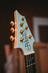 Dran Michael Seafoam Green Flame Top Peizo Semi Hollow Custom Guitar