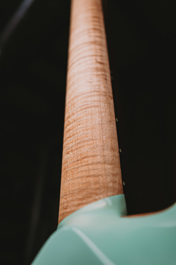 Dran Michael Seafoam Green Flame Top Peizo Semi Hollow Custom Guitar