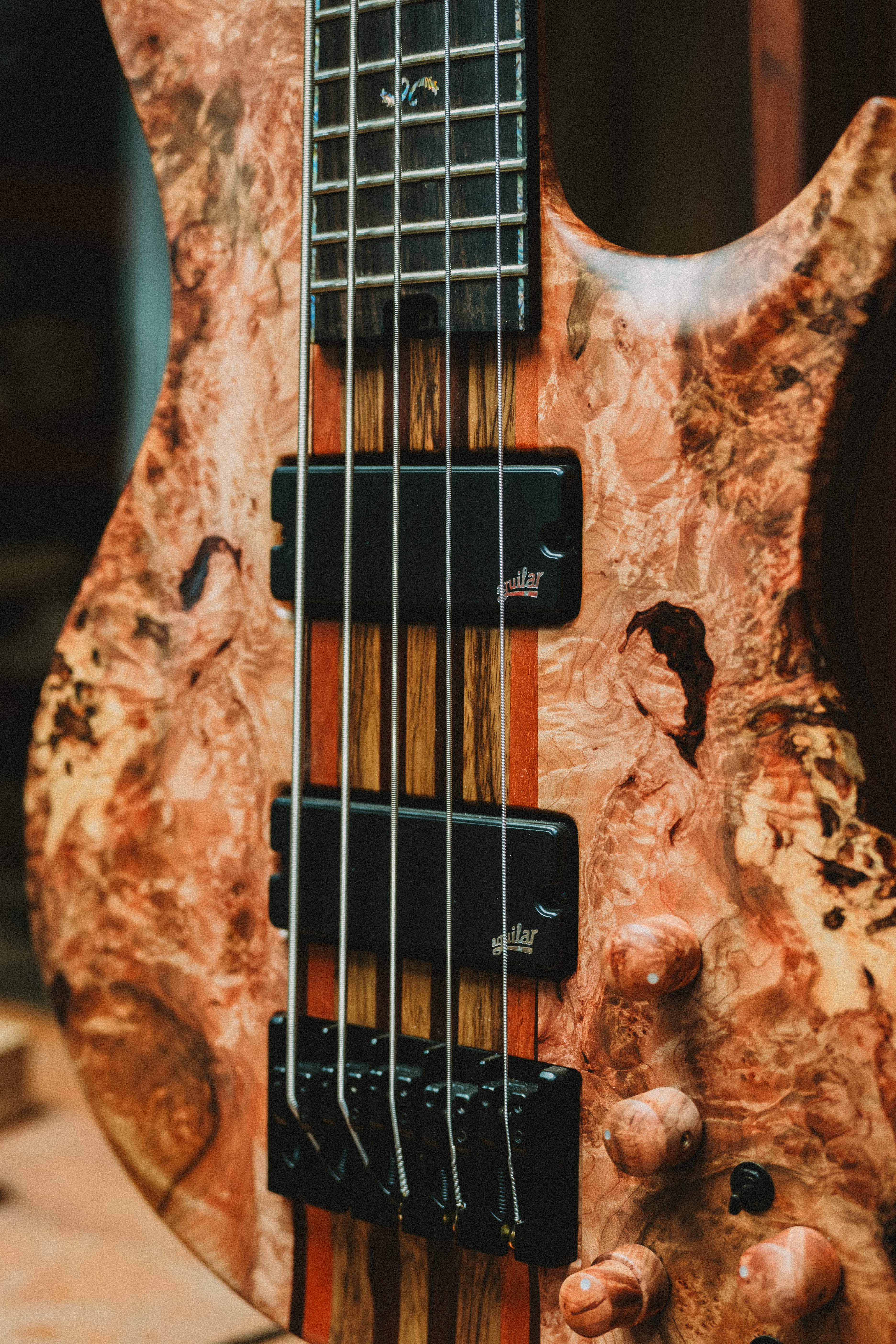 Isabella 2026 5 string Neck Through Burl Custom Bass