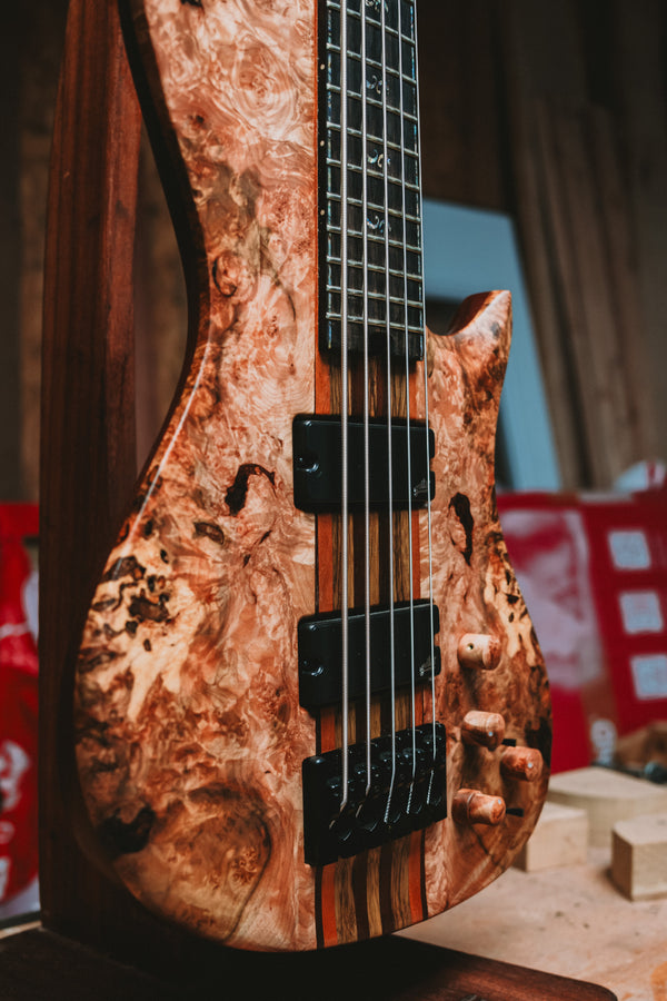 Isabella 2026 5 string Neck Through Burl Custom Bass