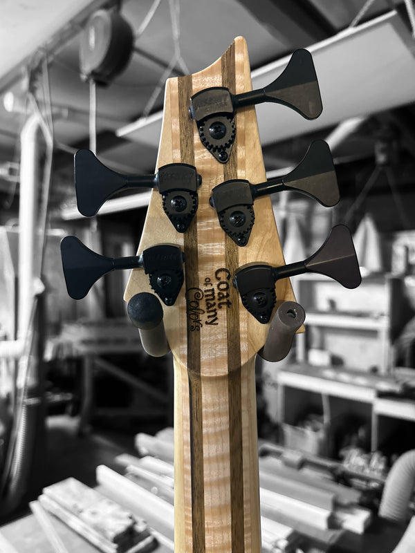 Coat of Many Colors neck thru Dran Michael Annviersary Bass